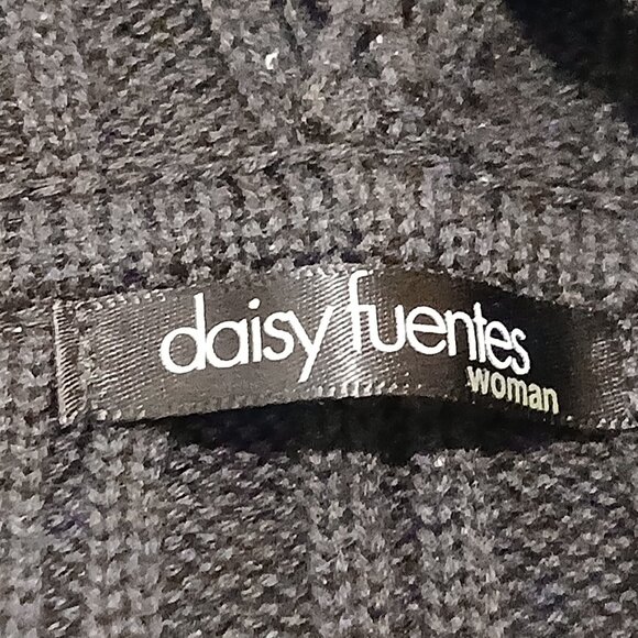 Daisy Fuentes Black Cable Knit Pullover Sweater Hoodie - Size 3X - Picture 2 of 6